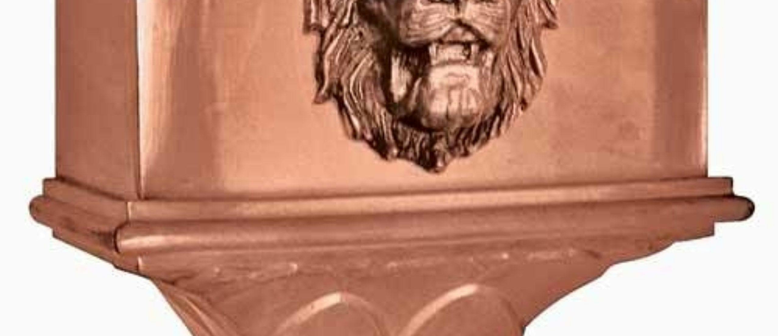 Copper leader head lionhead design bl